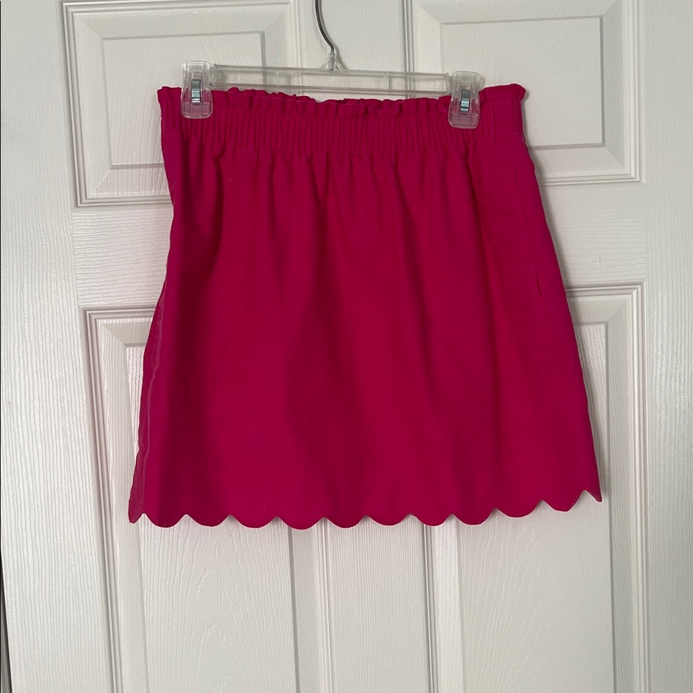 J. Crew Fuchsia Scalloped Mini Skirt
